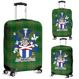 Irish Nevill or Neville Coat of Arms Family Crest Ireland Luggage Cover Irish National Tartan Irish County Luggage Cover