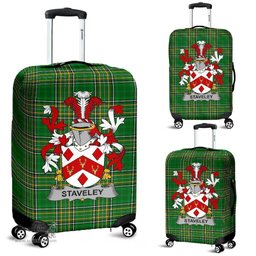 Irish Staveley Coat of Arms Family Crest Ireland Luggage Cover Irish National Tartan Irish County Luggage Cover