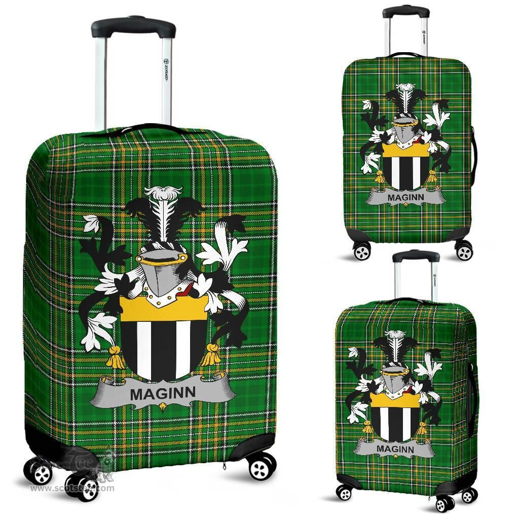 Irish Maginn or Ginn Coat of Arms Family Crest Ireland Luggage Cover Irish National Tartan Irish County Luggage Cover