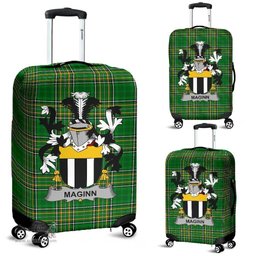Irish Maginn or Ginn Coat of Arms Family Crest Ireland Luggage Cover Irish National Tartan Irish County Luggage Cover