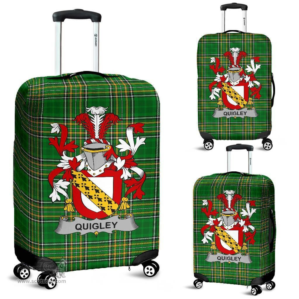 Irish Quigley or O'Quigley Coat of Arms Family Crest Ireland Luggage Cover Irish National Tartan Irish County Luggage Cover