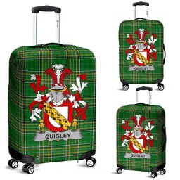 Irish Quigley or O'Quigley Coat of Arms Family Crest Ireland Luggage Cover Irish National Tartan Irish County Luggage Cover