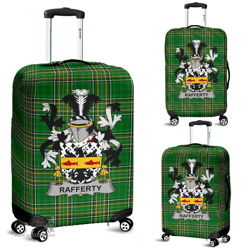 Irish Rafferty or O'Rafferty Coat of Arms Family Crest Ireland Luggage Cover Irish National Tartan Irish County Luggage Cover