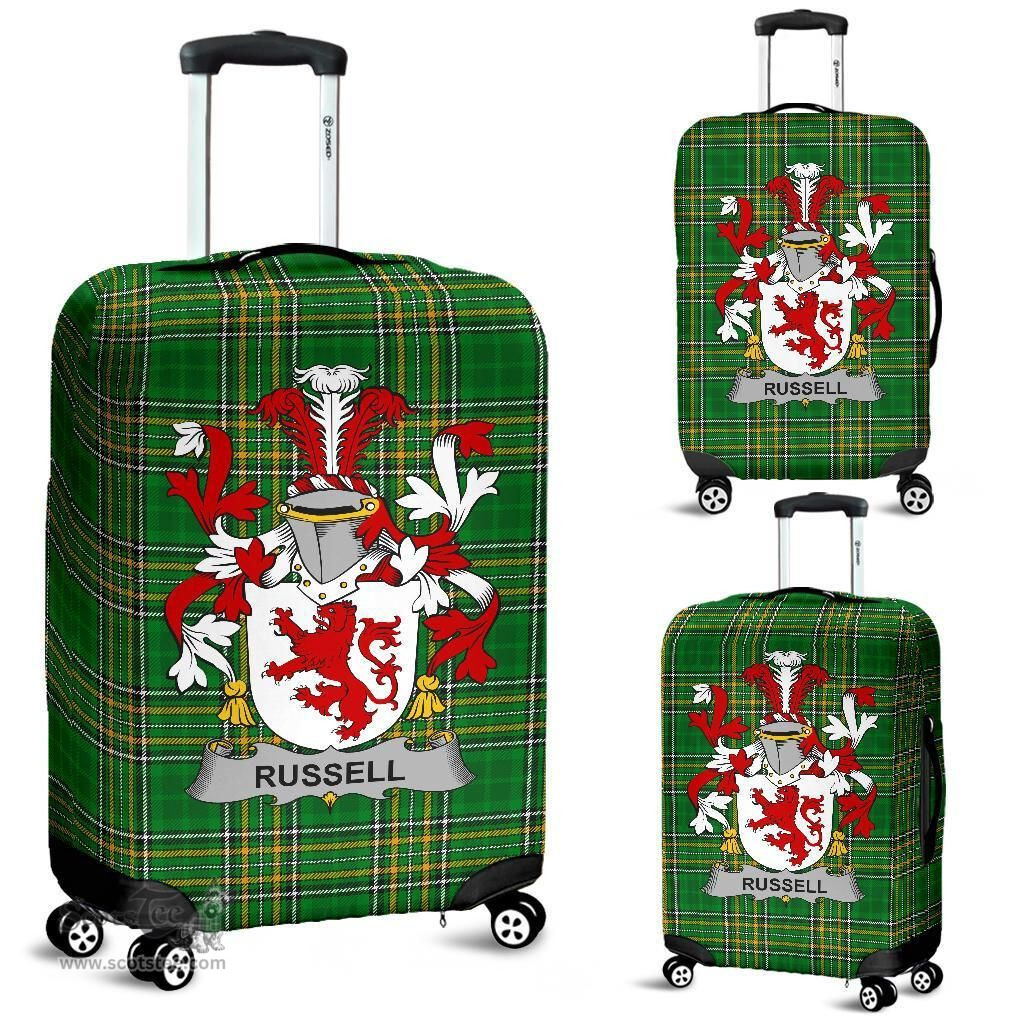 Irish Russell Coat of Arms Family Crest Ireland Luggage Cover Irish National Tartan Irish County Luggage Cover