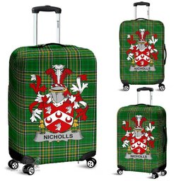 Irish Nicholls or Nichols Coat of Arms Family Crest Ireland Luggage Cover Irish National Tartan Irish County Luggage Cover