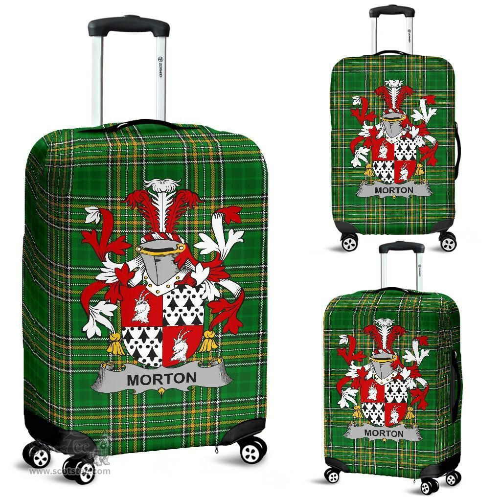 Irish Morton Coat of Arms Family Crest Ireland Luggage Cover Irish National Tartan Irish County Luggage Cover