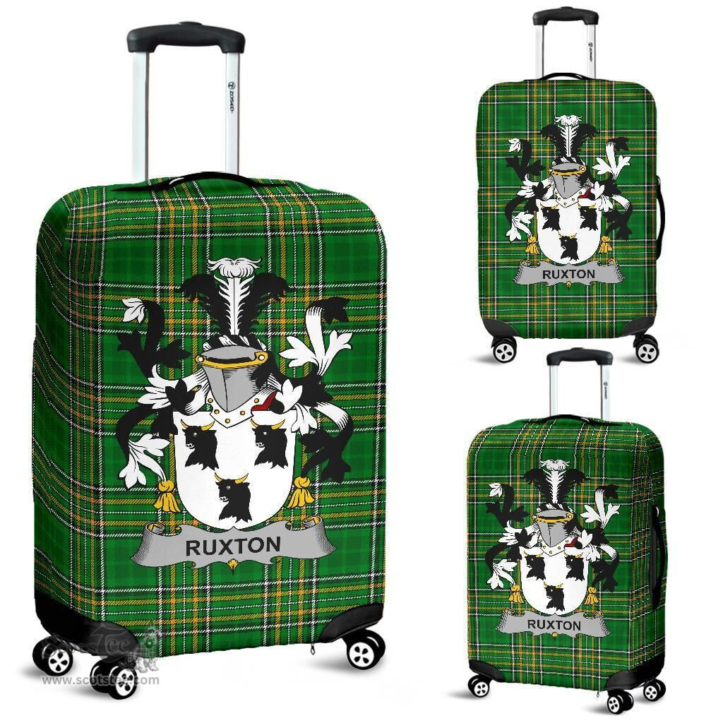 Irish Ruxton Coat of Arms Family Crest Ireland Luggage Cover Irish National Tartan Irish County Luggage Cover