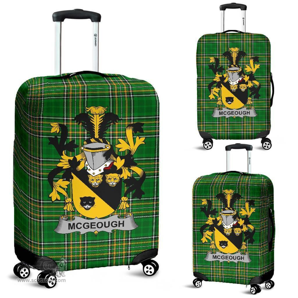 Irish McGeough or McGough Coat of Arms Family Crest Ireland Luggage Cover Irish National Tartan Irish County Luggage Cover