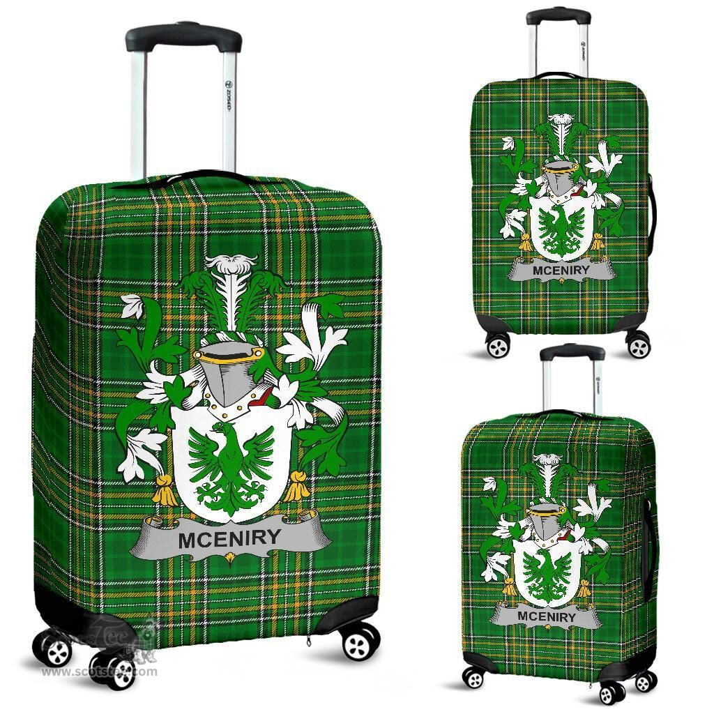 Irish McEniry or McEnery Coat of Arms Family Crest Ireland Luggage Cover Irish National Tartan Irish County Luggage Cover