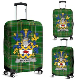 Irish McCann Coat of Arms Family Crest Ireland Luggage Cover Irish National Tartan Irish County Luggage Cover