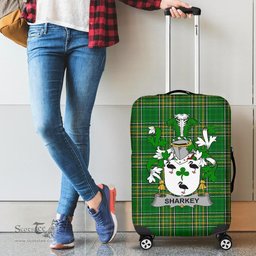 Irish Sharkey or O'Sharkey Coat of Arms Family Crest Ireland Luggage Cover Irish National Tartan Irish County Luggage Cover