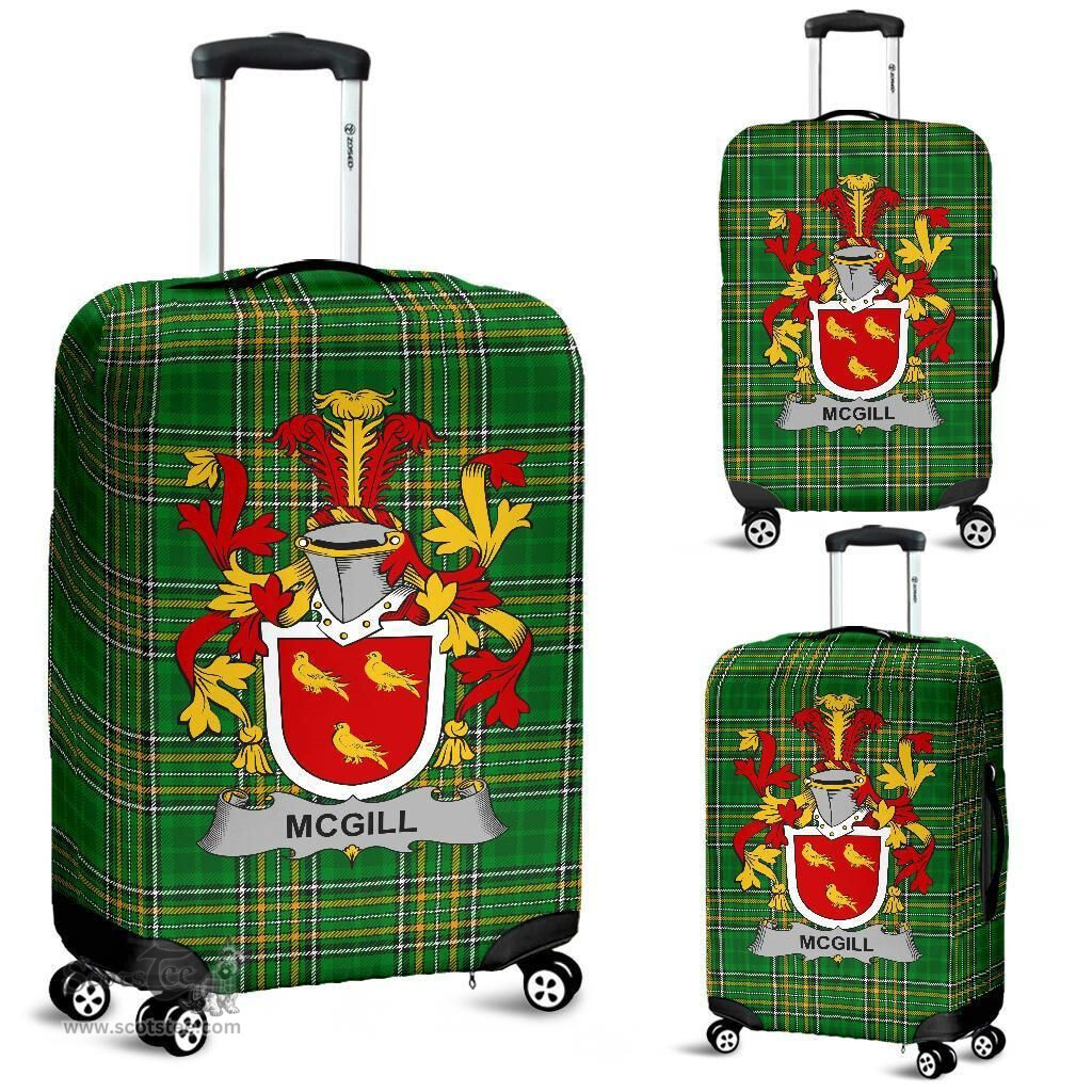 Irish McGill Coat of Arms Family Crest Ireland Luggage Cover Irish National Tartan Irish County Luggage Cover