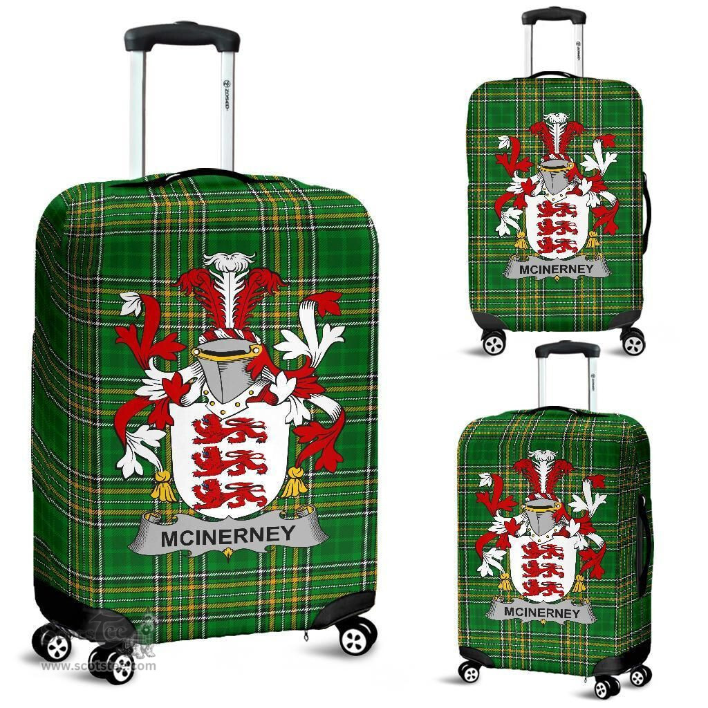 Irish McInerney Coat of Arms Family Crest Ireland Luggage Cover Irish National Tartan Irish County Luggage Cover