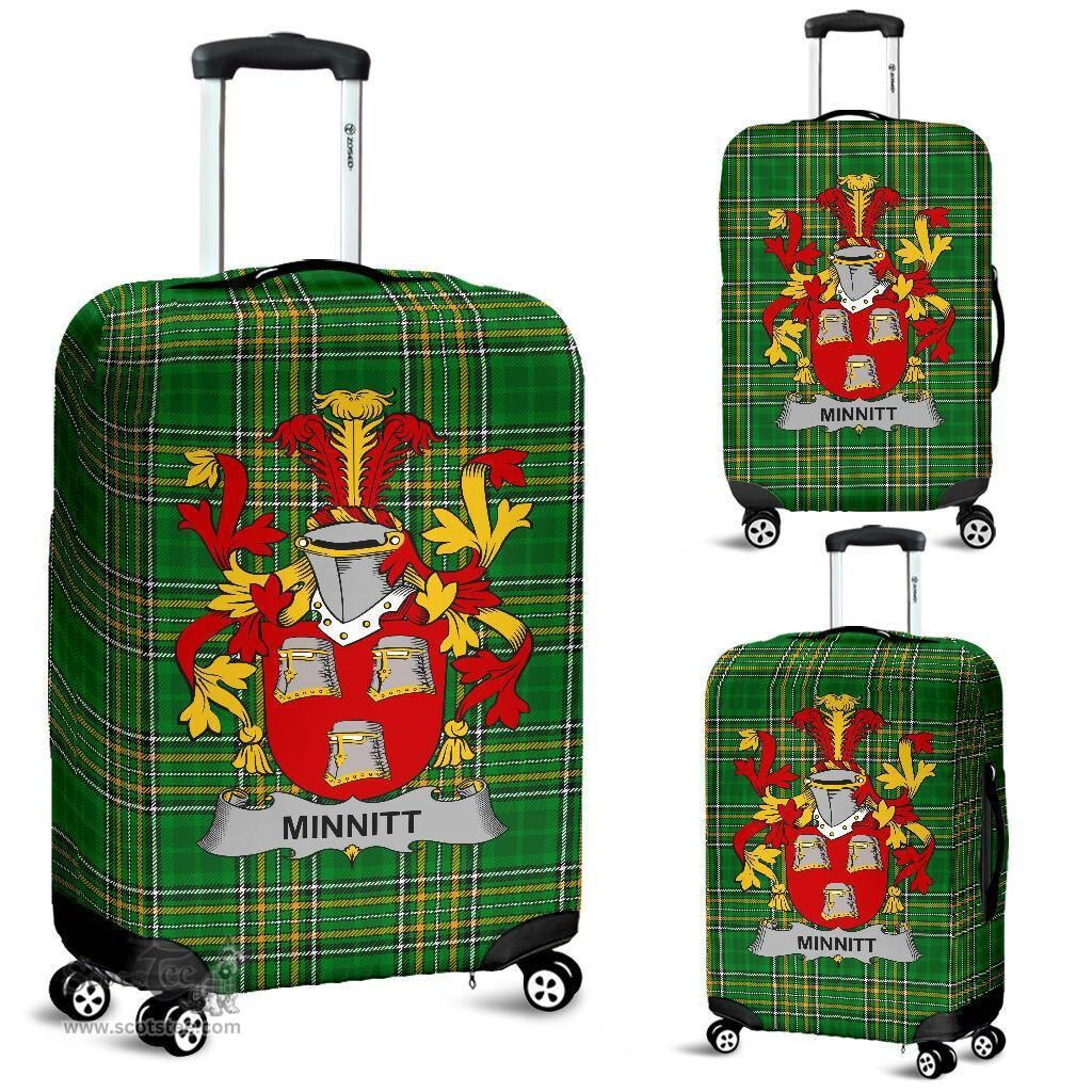 Irish Minnitt Coat of Arms Family Crest Ireland Luggage Cover Irish National Tartan Irish County Luggage Cover