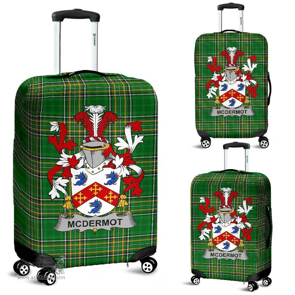 Irish McDermot Coat of Arms Family Crest Ireland Luggage Cover Irish National Tartan Irish County Luggage Cover