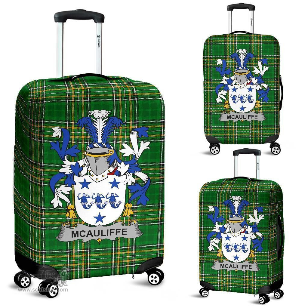 Irish McAuliffe Coat of Arms Family Crest Ireland Luggage Cover Irish National Tartan Irish County Luggage Cover