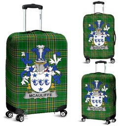 Irish McAuliffe Coat of Arms Family Crest Ireland Luggage Cover Irish National Tartan Irish County Luggage Cover