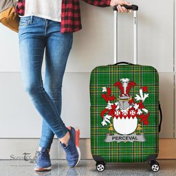Irish Perceval Coat of Arms Family Crest Ireland Luggage Cover Irish National Tartan Irish County Luggage Cover