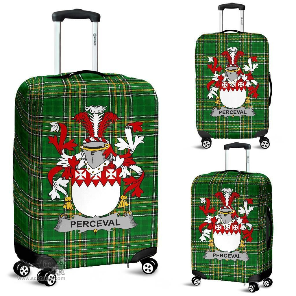 Irish Perceval Coat of Arms Family Crest Ireland Luggage Cover Irish National Tartan Irish County Luggage Cover