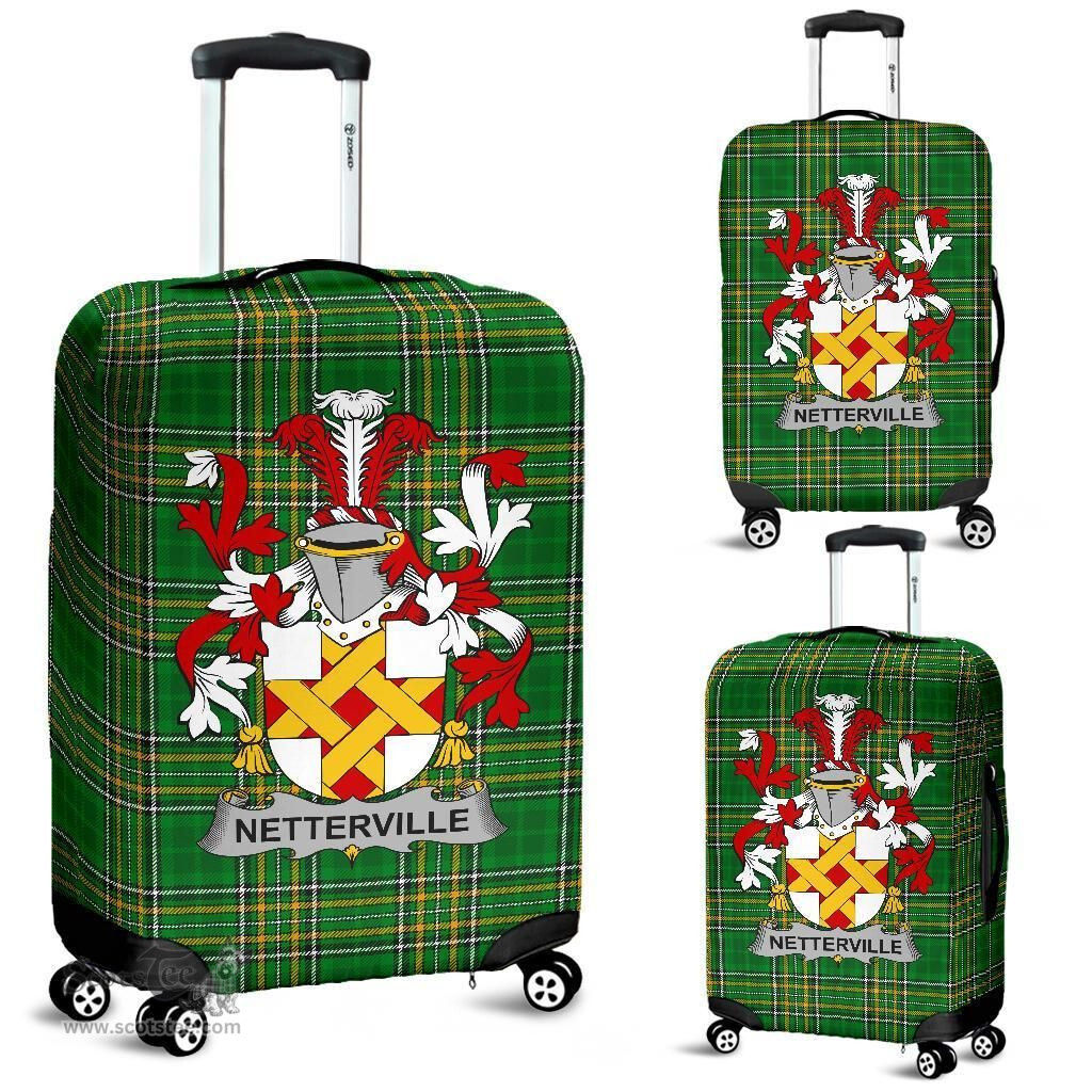 Irish Netterville or Netterfield Coat of Arms Family Crest Ireland Luggage Cover Irish National Tartan Irish County Luggage Cover