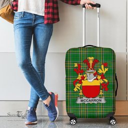 Irish McCarron Coat of Arms Family Crest Ireland Luggage Cover Irish National Tartan Irish County Luggage Cover