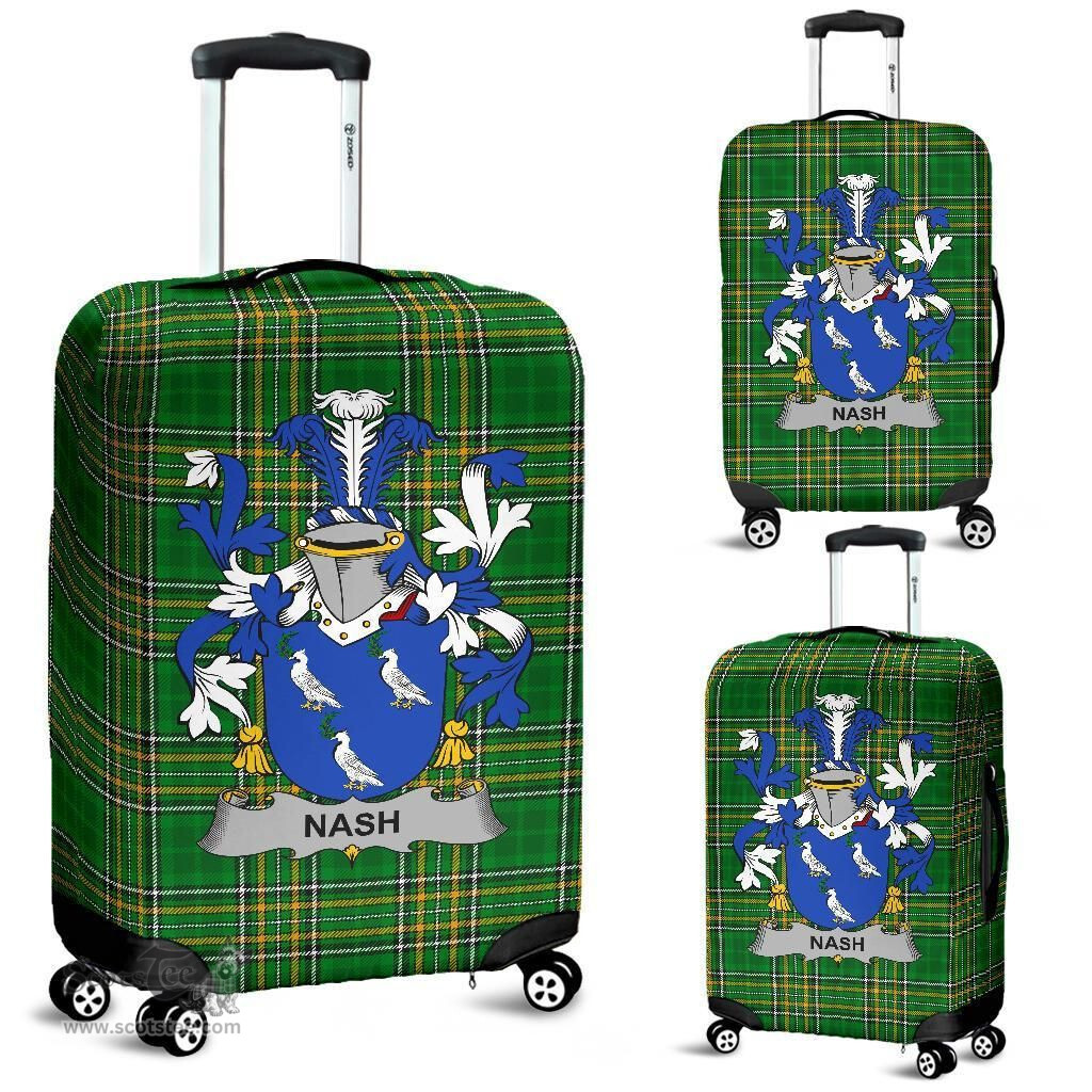 Irish Nash or Naish Coat of Arms Family Crest Ireland Luggage Cover Irish National Tartan Irish County Luggage Cover