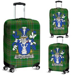 Irish McElligott Coat of Arms Family Crest Ireland Luggage Cover Irish National Tartan Irish County Luggage Cover