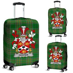 Irish Pepper Coat of Arms Family Crest Ireland Luggage Cover Irish National Tartan Irish County Luggage Cover