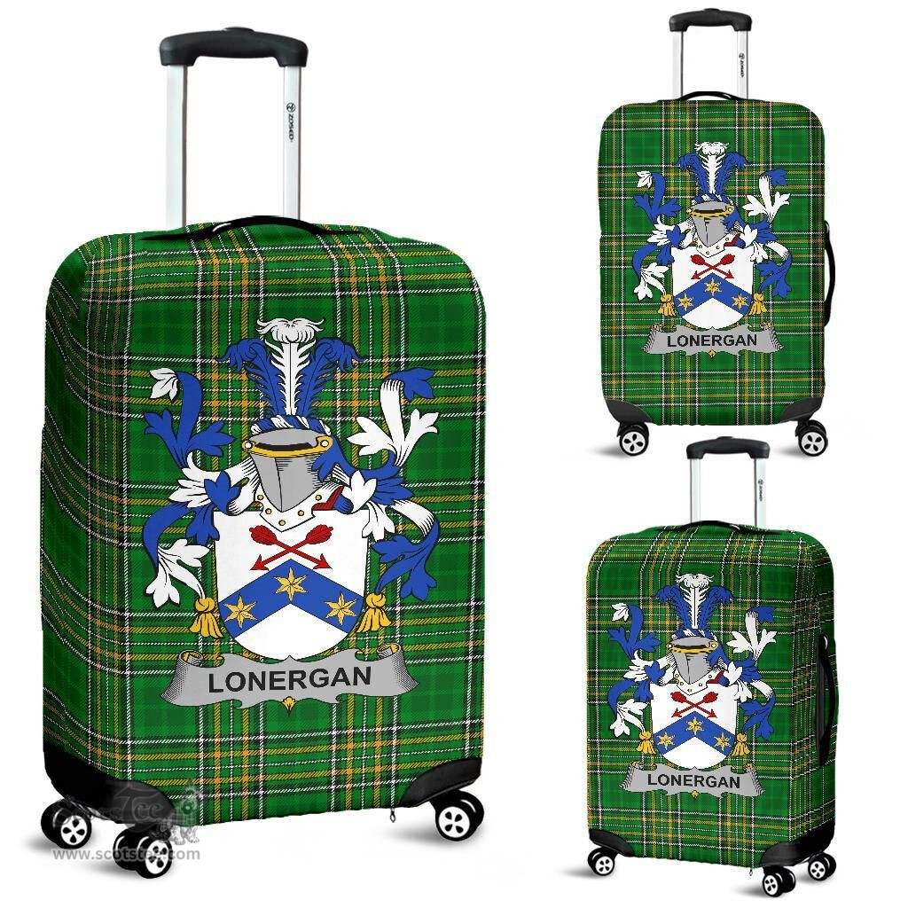 Irish Lonergan or O'Lonergan Coat of Arms Family Crest Ireland Luggage Cover Irish National Tartan Irish County Luggage Cover