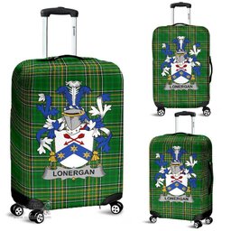 Irish Lonergan or O'Lonergan Coat of Arms Family Crest Ireland Luggage Cover Irish National Tartan Irish County Luggage Cover