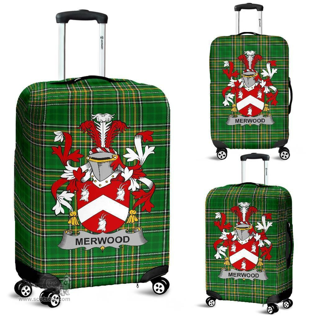 Irish Merwood Coat of Arms Family Crest Ireland Luggage Cover Irish National Tartan Irish County Luggage Cover