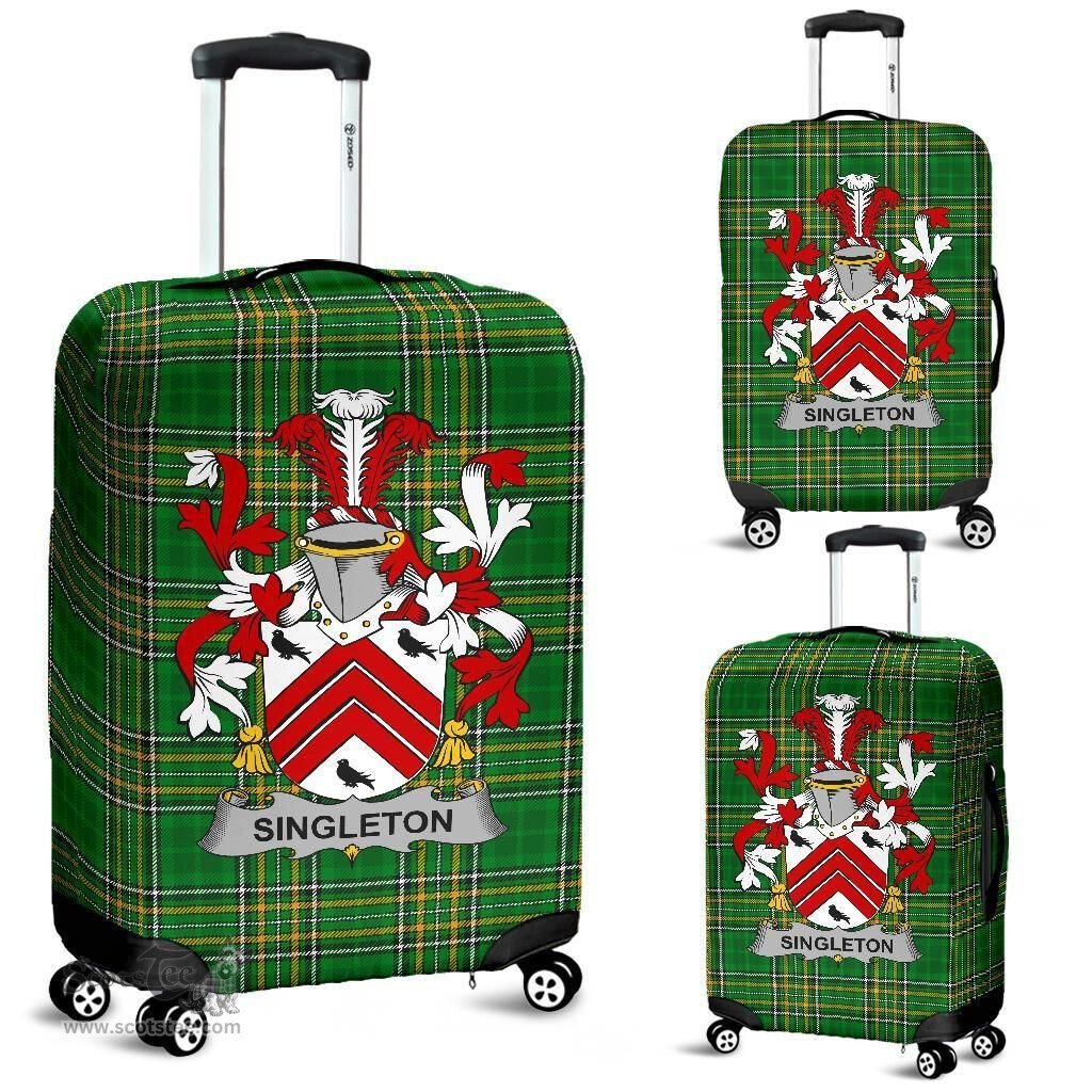 Irish Singleton Coat of Arms Family Crest Ireland Luggage Cover Irish National Tartan Irish County Luggage Cover