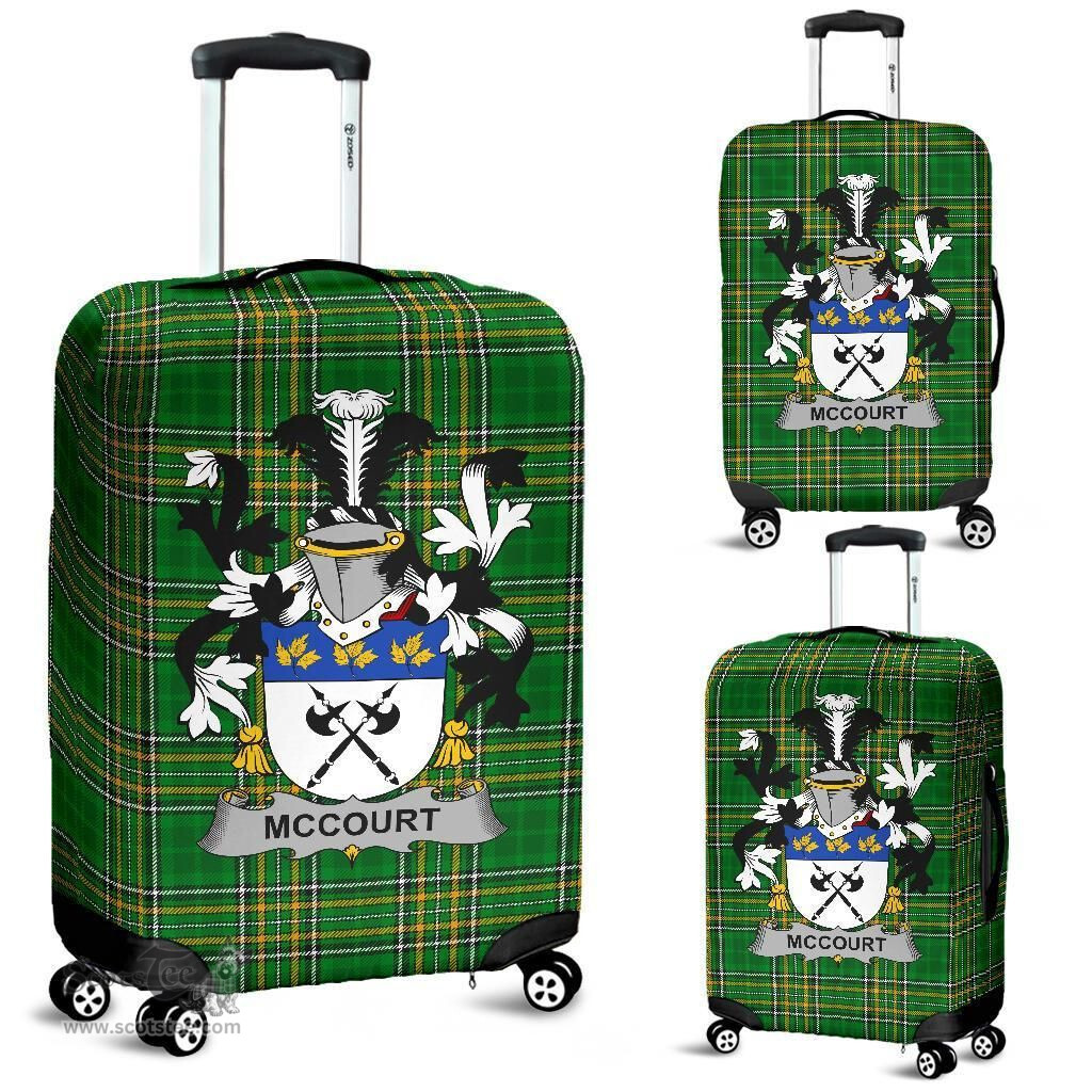 Irish McCourt Coat of Arms Family Crest Ireland Luggage Cover Irish National Tartan Irish County Luggage Cover