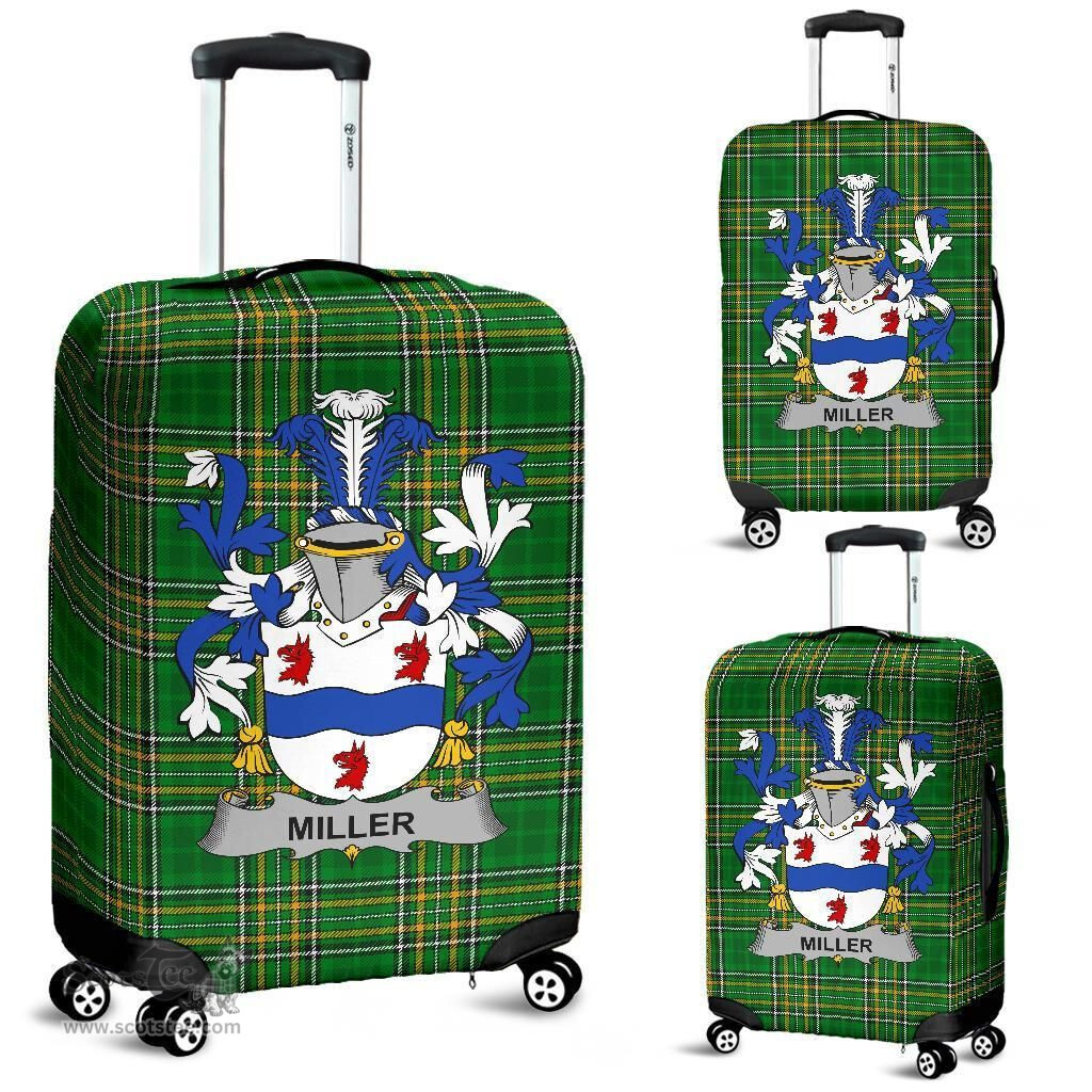 Irish Miller Coat of Arms Family Crest Ireland Luggage Cover Irish National Tartan Irish County Luggage Cover