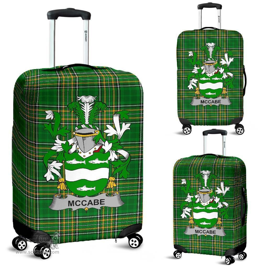 Irish McCabe Coat of Arms Family Crest Ireland Luggage Cover Irish National Tartan Irish County Luggage Cover