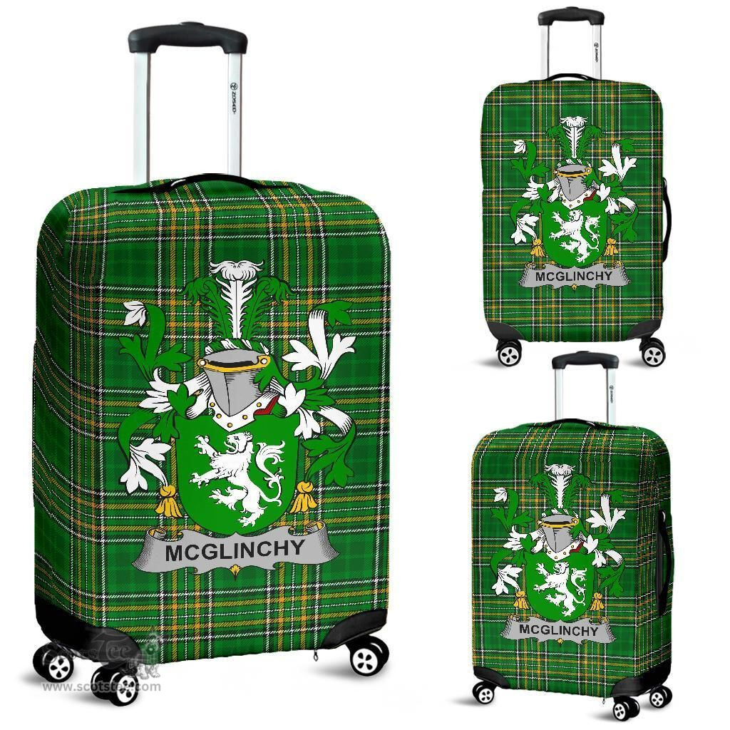 Irish McGlinchy or McGlinchey Coat of Arms Family Crest Ireland Luggage Cover Irish National Tartan Irish County Luggage Cover