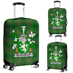 Irish McGlinchy or McGlinchey Coat of Arms Family Crest Ireland Luggage Cover Irish National Tartan Irish County Luggage Cover