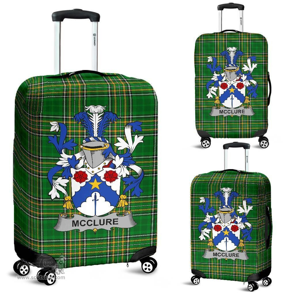 Irish McClure Coat of Arms Family Crest Ireland Luggage Cover Irish National Tartan Irish County Luggage Cover