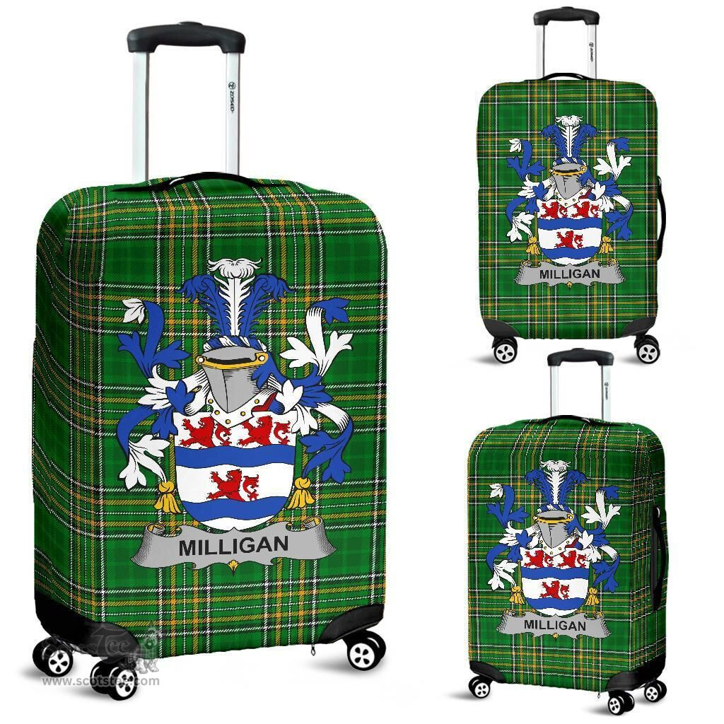 Irish Milligan Coat of Arms Family Crest Ireland Luggage Cover Irish National Tartan Irish County Luggage Cover