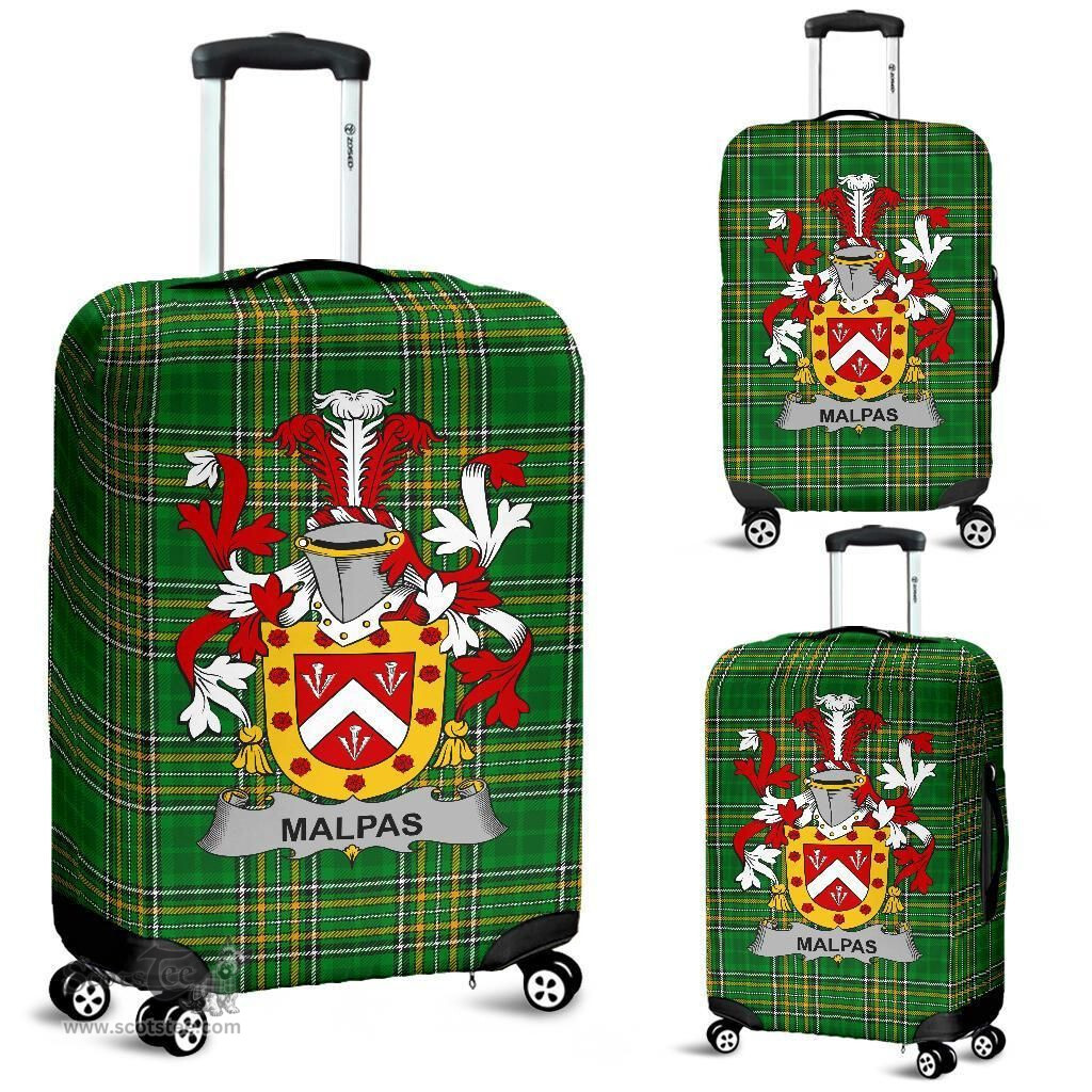 Irish Malpas Coat of Arms Family Crest Ireland Luggage Cover Irish National Tartan Irish County Luggage Cover
