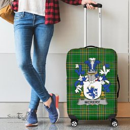 Irish McRery or McCrery Coat of Arms Family Crest Ireland Luggage Cover Irish National Tartan Irish County Luggage Cover