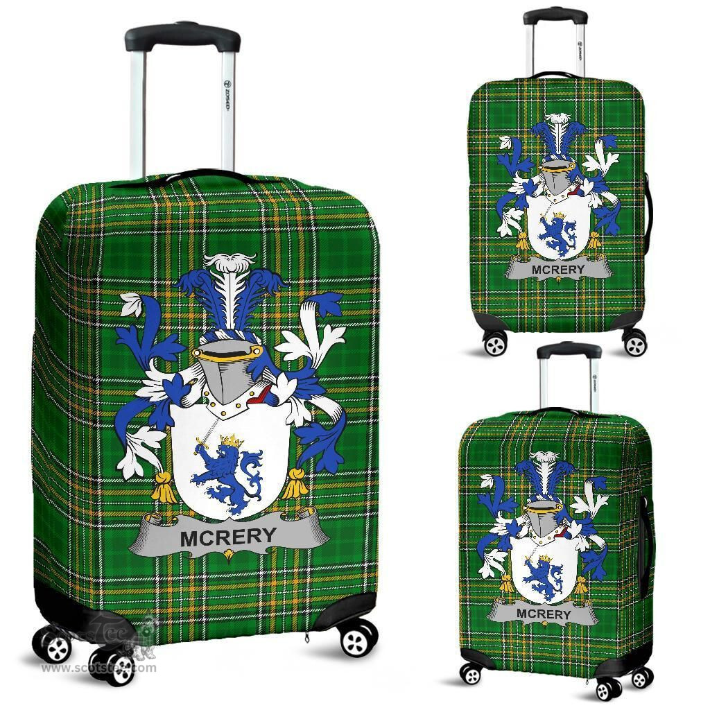 Irish McRery or McCrery Coat of Arms Family Crest Ireland Luggage Cover Irish National Tartan Irish County Luggage Cover