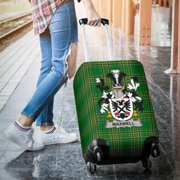 Irish Maxwell Coat of Arms Family Crest Ireland Luggage Cover Irish National Tartan Irish County Luggage Cover