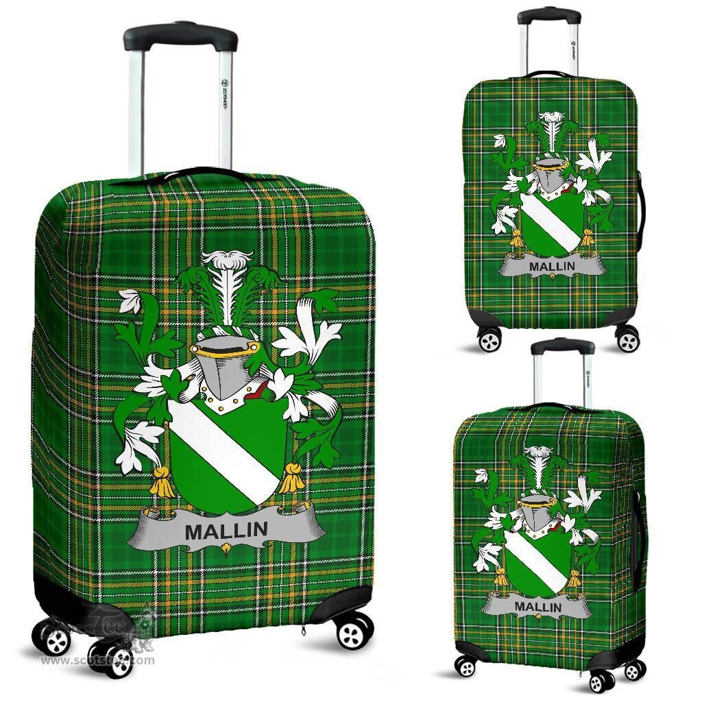 Irish Mallin or O'Mallan Coat of Arms Family Crest Ireland Luggage Cover Irish National Tartan Irish County Luggage Cover