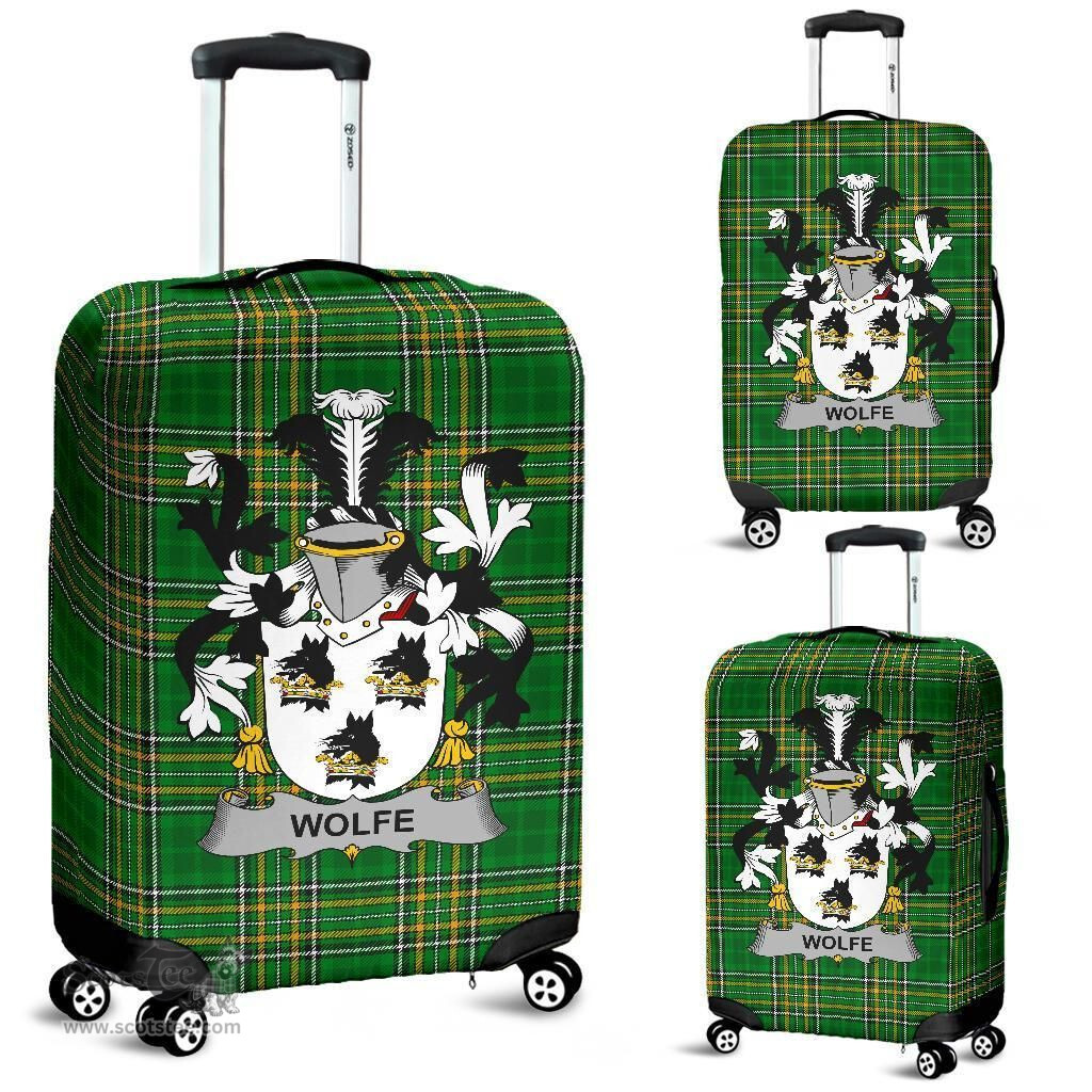 Irish Wolfe Coat of Arms Family Crest Ireland Luggage Cover Irish National Tartan Irish County Luggage Cover