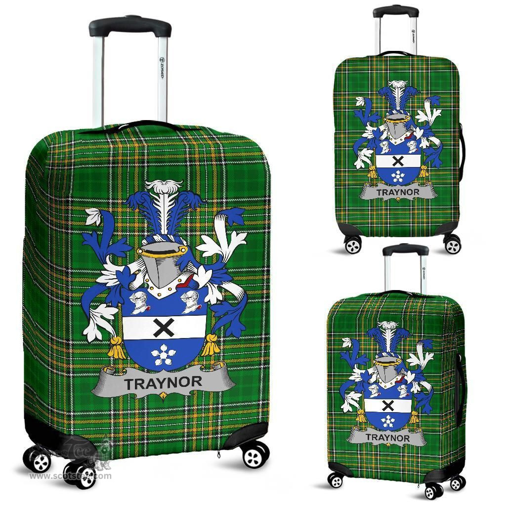 Irish Traynor or Trainer Coat of Arms Family Crest Ireland Luggage Cover Irish National Tartan Irish County Luggage Cover