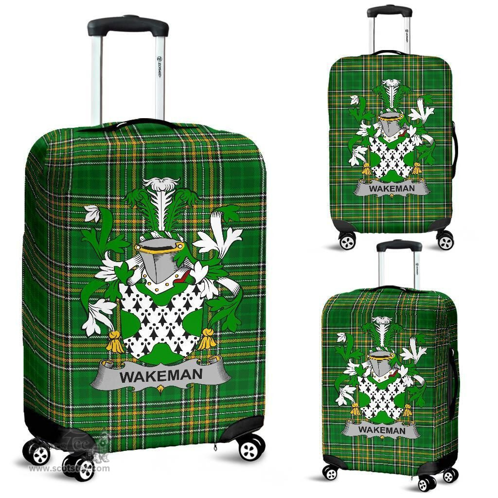 Irish Wakeman Coat of Arms Family Crest Ireland Luggage Cover Irish National Tartan Irish County Luggage Cover