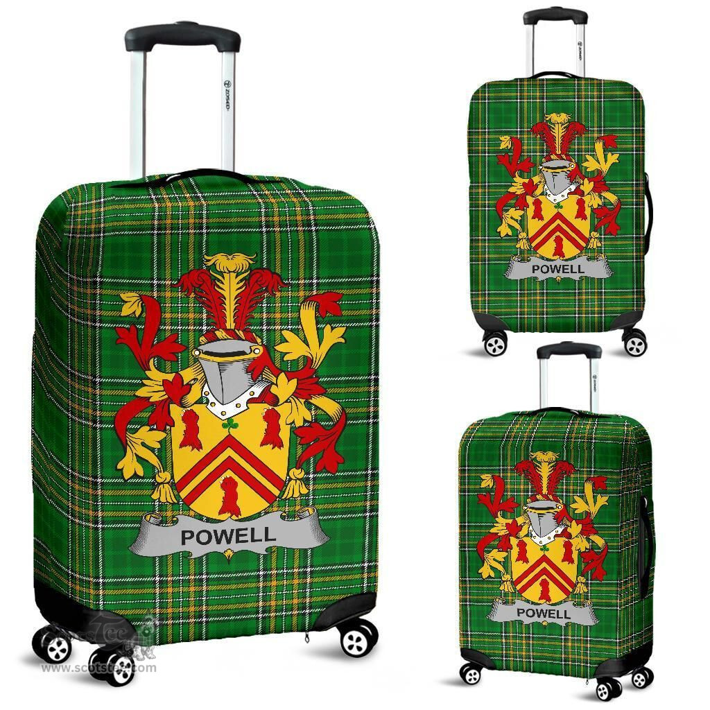Irish Powell Coat of Arms Family Crest Ireland Luggage Cover Irish National Tartan Irish County Luggage Cover