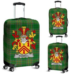Irish Powell Coat of Arms Family Crest Ireland Luggage Cover Irish National Tartan Irish County Luggage Cover