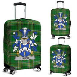 Irish Usher Coat of Arms Family Crest Ireland Luggage Cover Irish National Tartan Irish County Luggage Cover